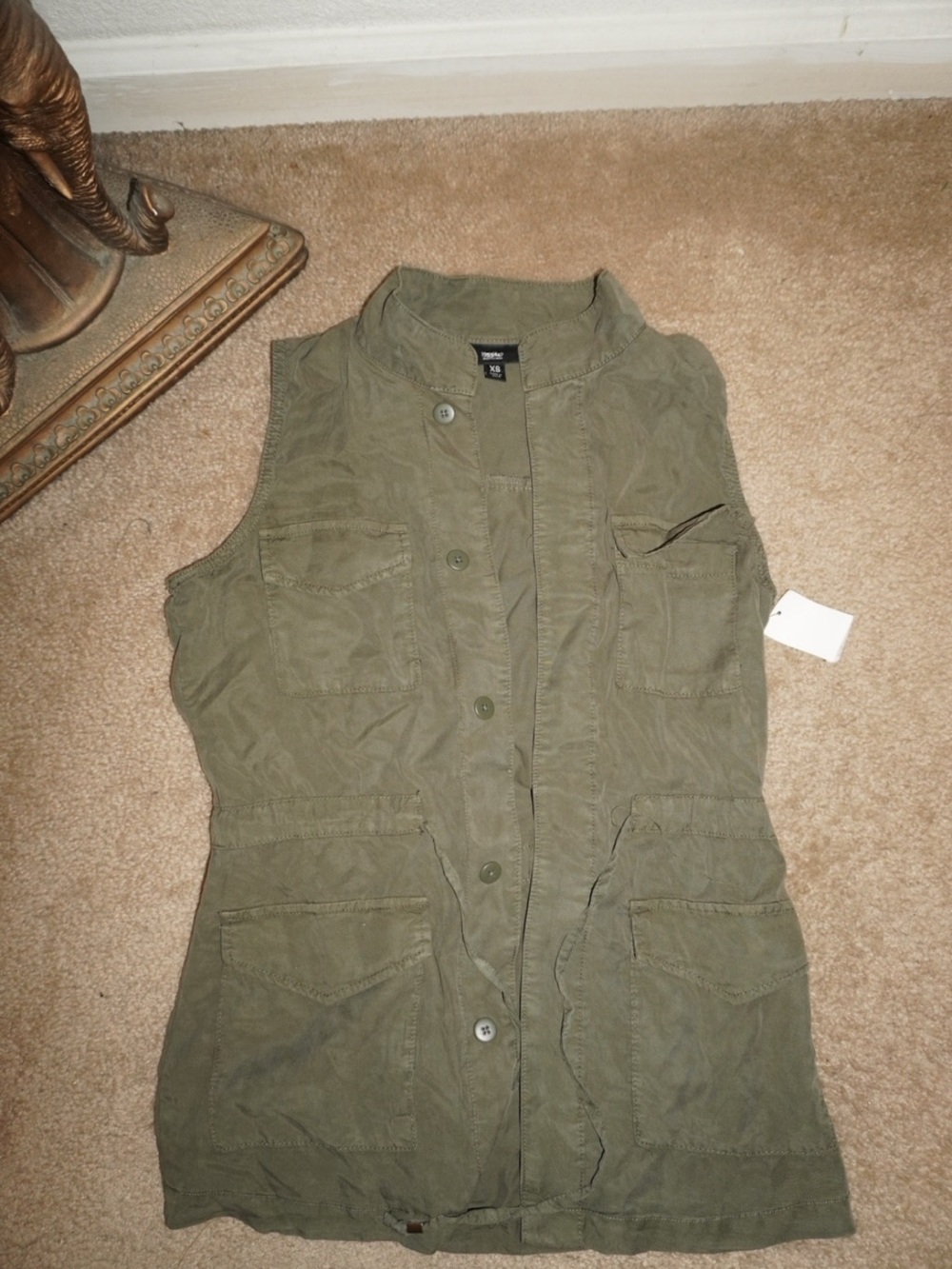Massimo Olive Green Sleeveless Utility Vest